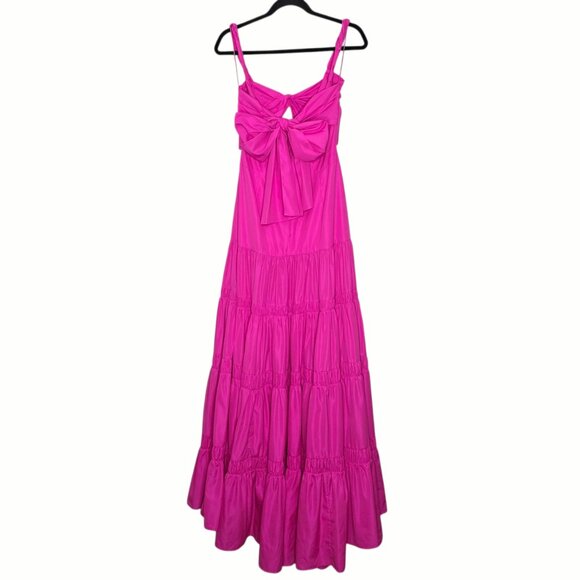Alexis Azalea Maxi Dress Magenta Pink Twist Cutout Tiered Gown M‎ - Picture 9 of 16